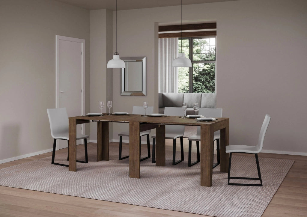Consolle Allungabile 90x25/181 cm Pannelli in Nobilitato Narrow Noce