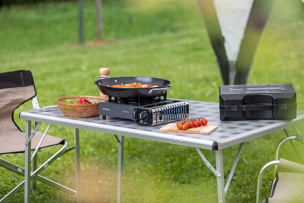 Campingaz camp bistro 3 fuochi, a fiamma singola, fornello da campeggio, potenza 2.200 watt, fornello outdoor compatto, inclusa pratica valigetta per trasporto