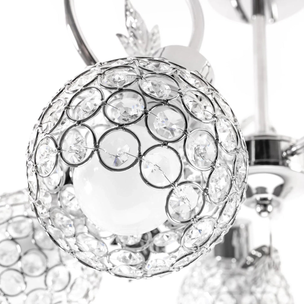 Lampadario In Cristallo Con Foglie In Metallo APP636-5C