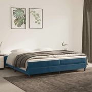 Giroletto a Molle con Materasso Blu Scuro 200x200 cm in Velluto cod mxl 57741