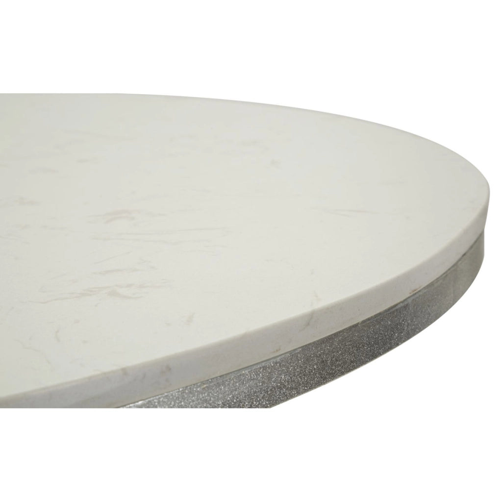 Tavolino VKH806, Argento, Metallo, 100x100x76,5 cm