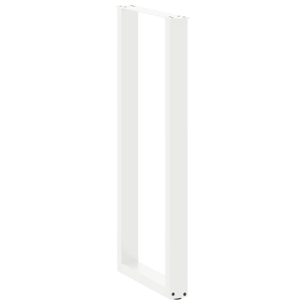 Set di 2 gambe per tavolo da bar a forma di U 40 x 110-111 cm estetica moderna con piedini regolabili acciaio bianco 02_0057481
