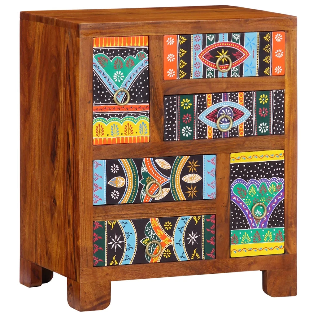 Credenza-Buffet-Armadio da cucina Multicolore 50x35x60 in Legno Massello di Acacia 531864