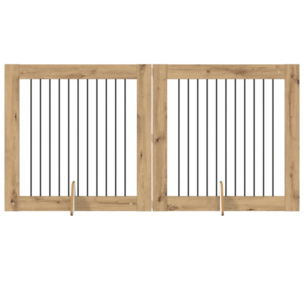 Cancello per cani con supporti 2 pcs Rovere Artigianale 892030