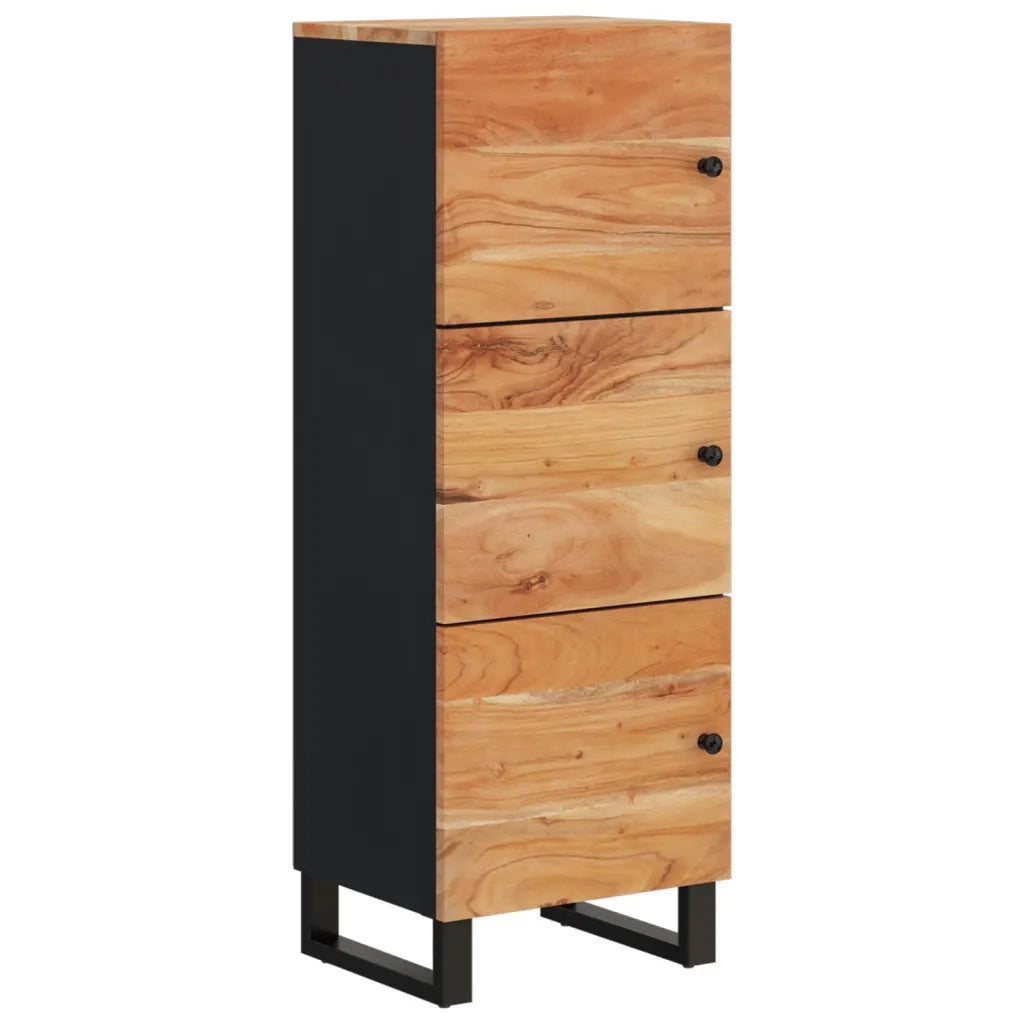 Credenza con 3 Ante 40x33x110 cm Legno Massello Acacia e Ferro 352930