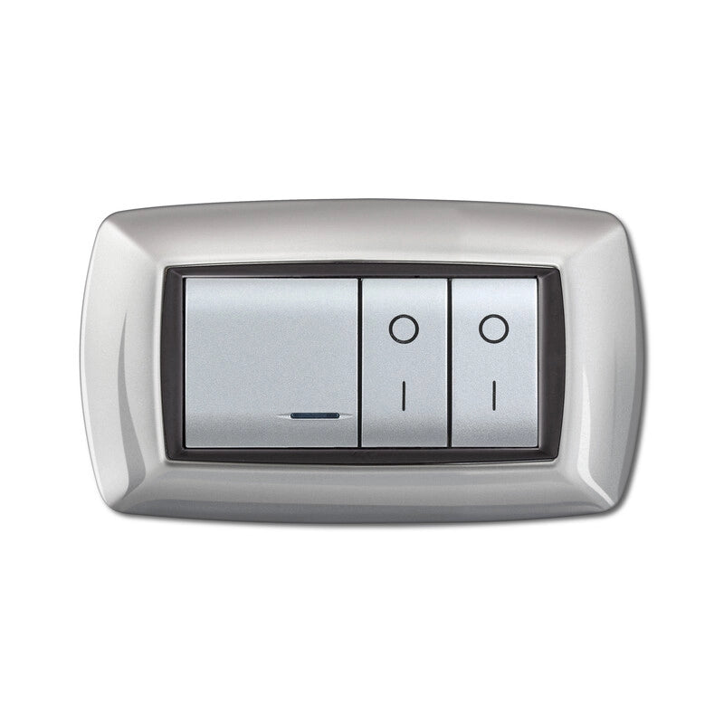 PLACCA LIFE LIVING PLAST ALLUMINIO CHIARO 4P
