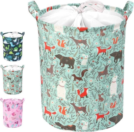Cassa di Stoccaggio con Coperchio Cestino di Lavanderia con Cordoncino Cestino di Lavanderia per Bambini Cestino di Stoccaggio per Ragazze Ragazzi per Camera da Bambino, Giochi, Lavanderia, Abiti da Bambino, Multifunzionale