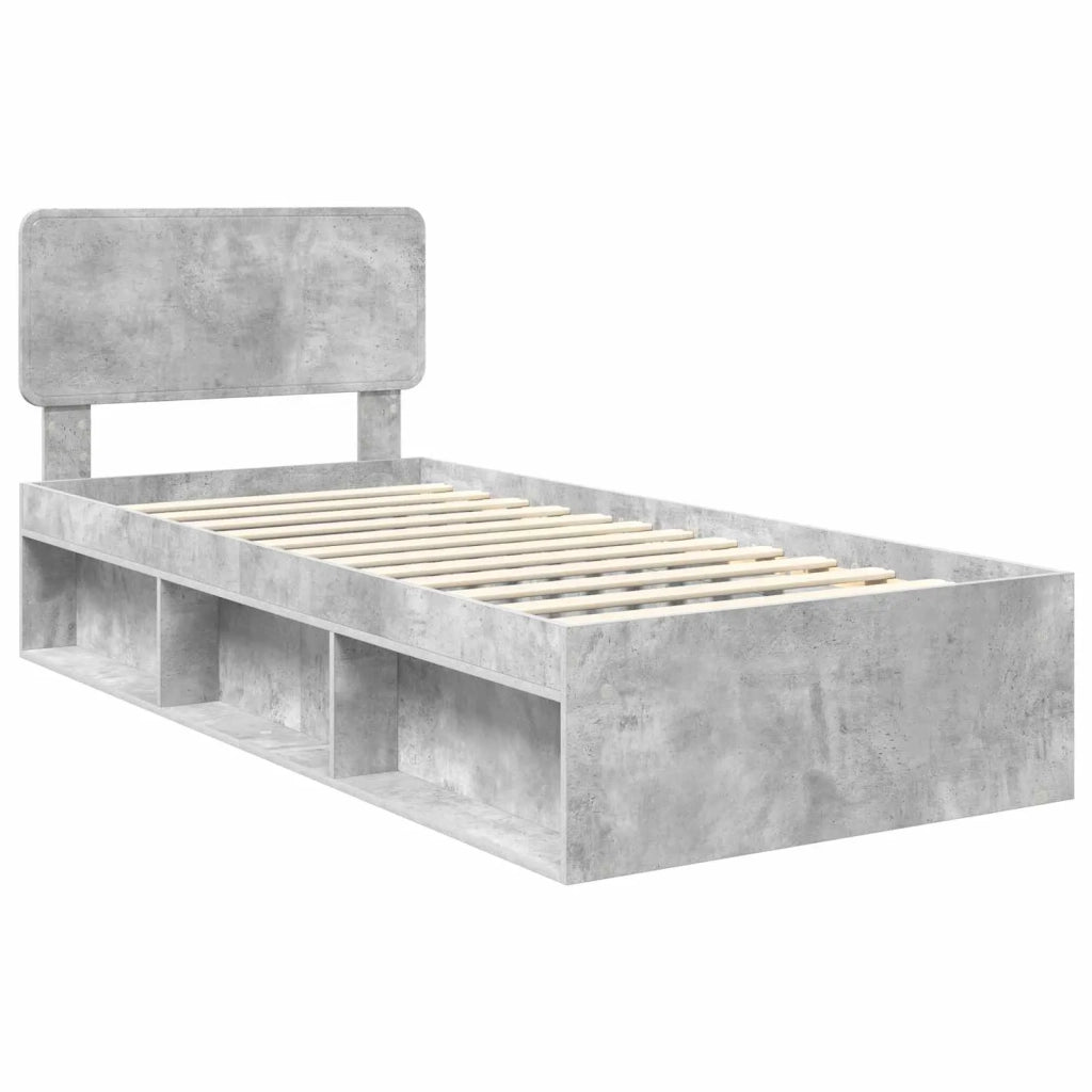 Struttura del letto Grigio Concretè 100 x 200 cm Pino massello 3412117