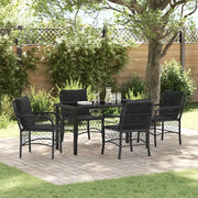 Set da Pranzo per Giardino con cuscino 5 pcs Nero polyrattan 3380206