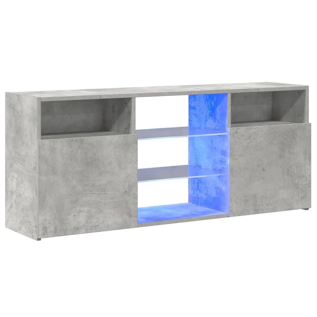 Mobile Porta TV con Luci LED-Credenza TV Grigio Cemento 120x30x50 cm