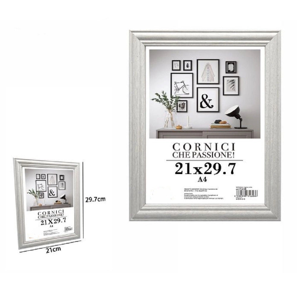 Trade Shop - Cornice Fotografie Quadri Tele Poster Portafoto 21 X 29.7cm Modello Silver 71619 -
