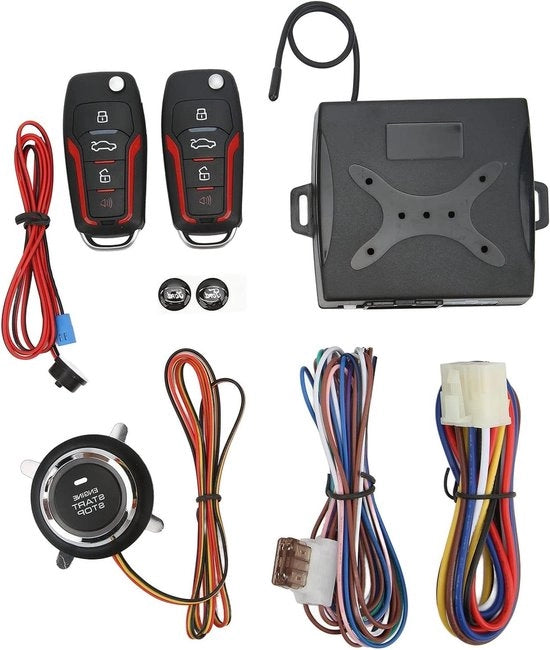 Kit di Blocco Centrale a Distanza senza Chiave - 12V - Antisfondamento - Avvio con Un Tasto - Universale per Auto.