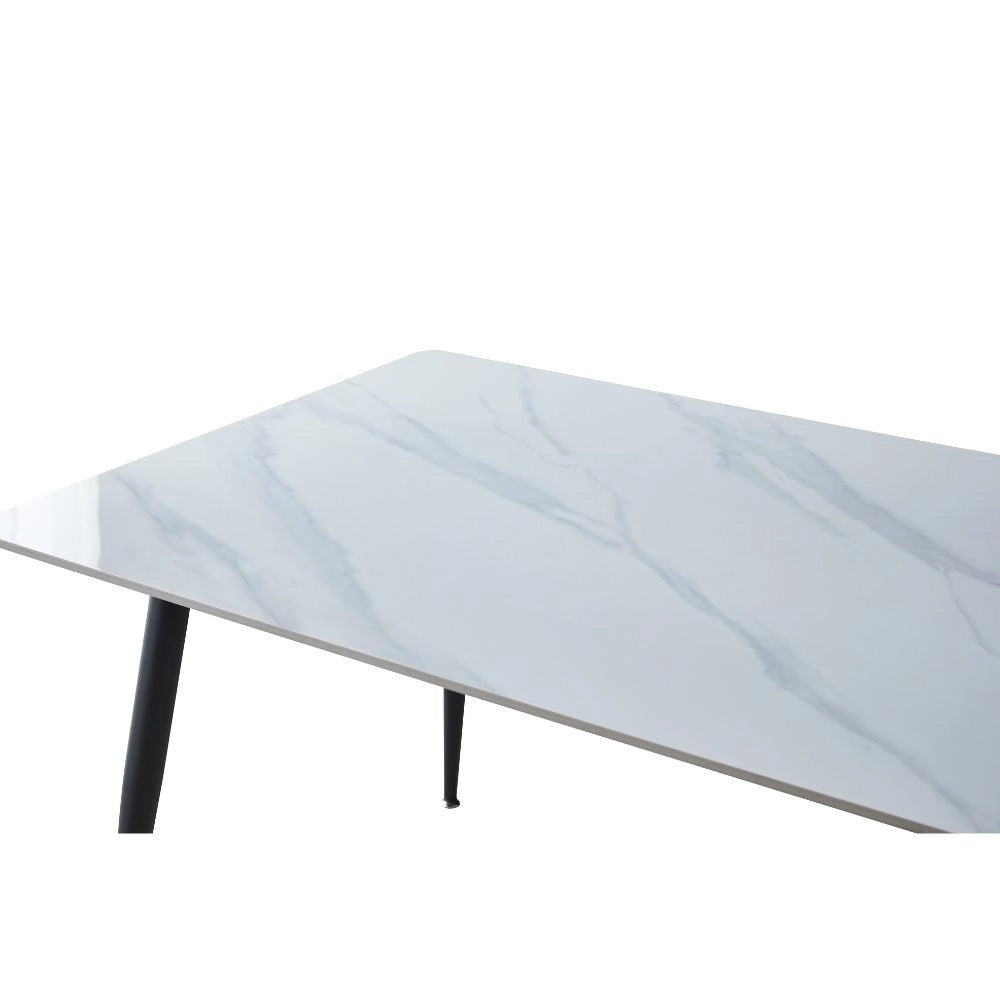 Tavolo top ceramica effetto marmo bianco Mila 140x80