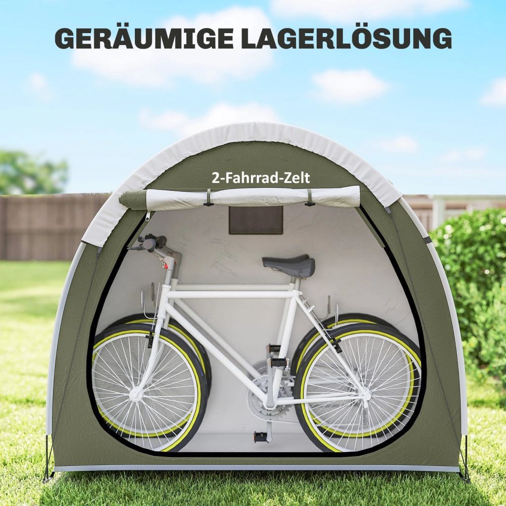 Garage per Biciclette ¨C zephmum ¨C Verde 200x80x170 cm