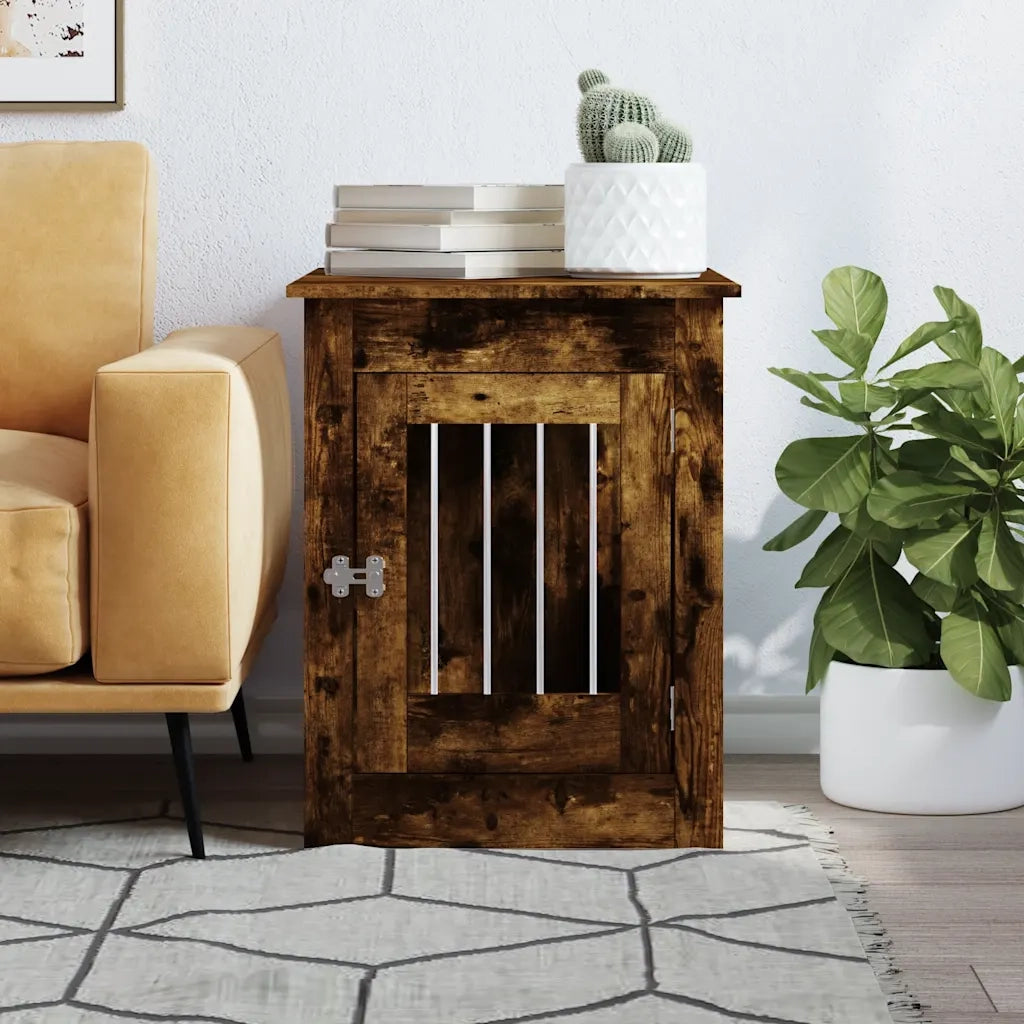 Gabbia Cani da Arredamento Rovere Fumo 55x80x68cm Multistrato CFW6048847