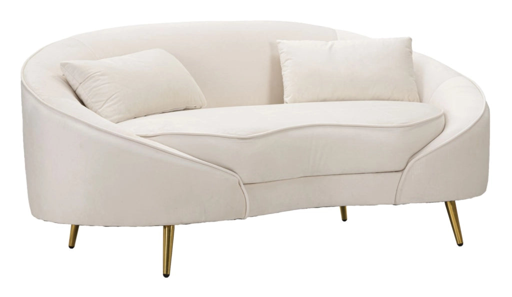 DIVANETTO 2 POSTI OSLO C/CUSCINI CREMA CM 148X84X68