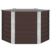 Fioriere | Cassetta per fiori | Letto Rialzato Giardino Marrone 129x129x77cm in Acciaio Zincato