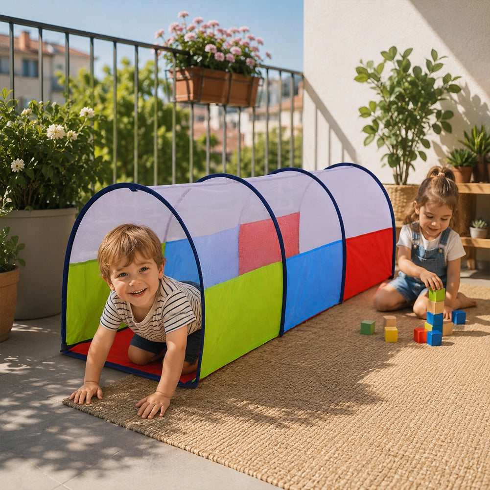 Tunnel ad Arco per Bambini Salvaspazio Pieghevole Gioco per Skills Motorie 125cm