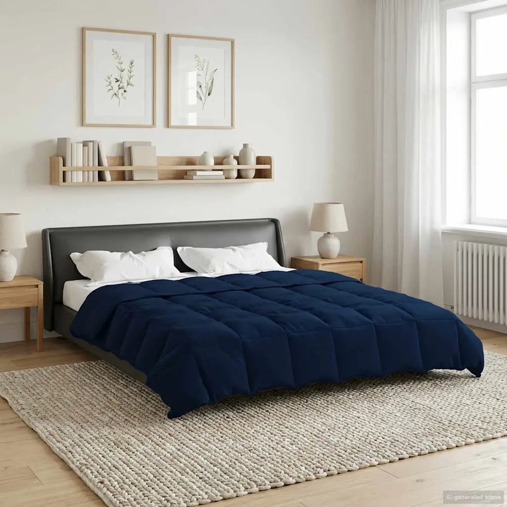 Piumone | Duvet Completo Annuale Blu Scuro 220 x 240 cm Microfibra