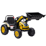 EasyComfort Escavatore Cavalcabile per Bambini a Batteria 6V con Doppio Motore, Velocità 1.5-2.5 km/h, Ruspa Giocattolo per Bambini di 3-5 Anni con Suoni e Luci, 132x62x65 cm, Giallo