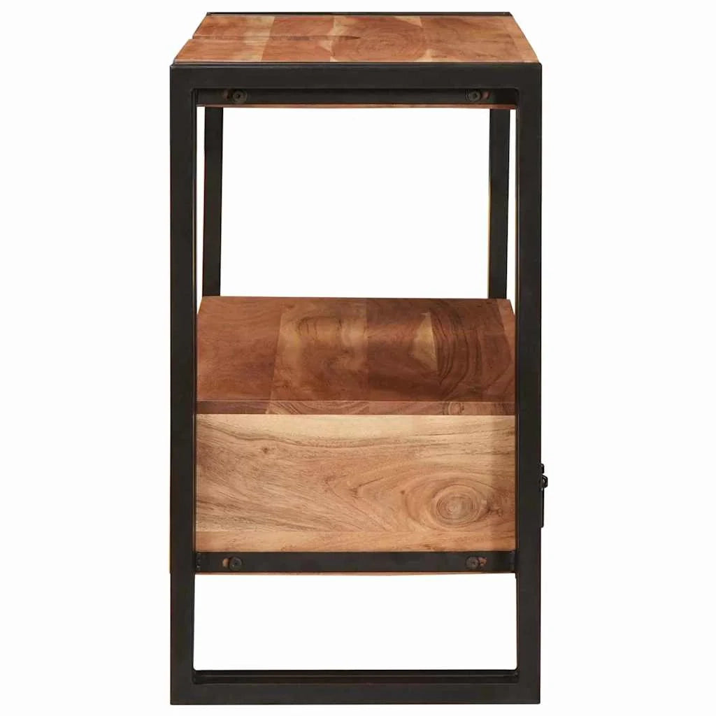 Mobiletto da toeletta moderno con cassetto 71 x 33 x 58 cm pratico ed elegante in ferro marrone 02_0058000