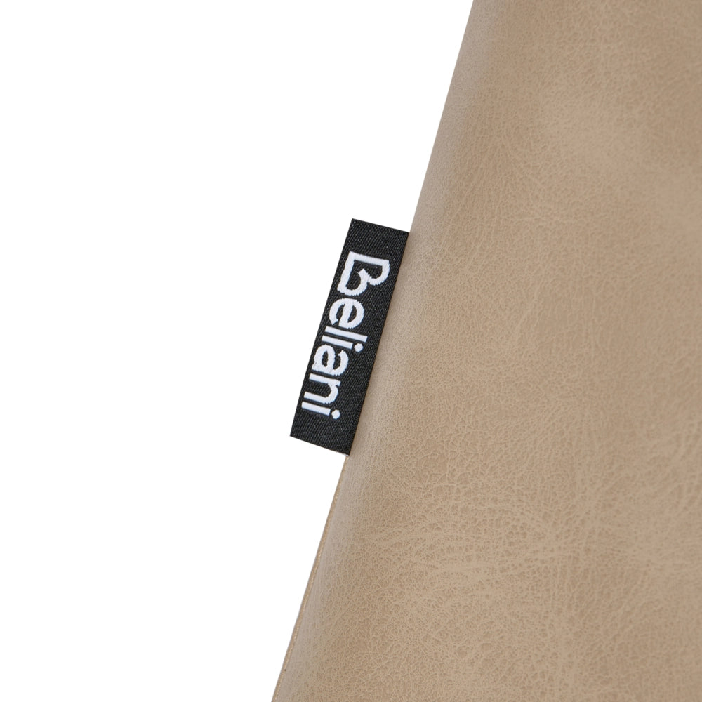 Set 2 Sedie da Pranzo in ecopelle beige Gambe in Acciaio Nero sedie imbottite