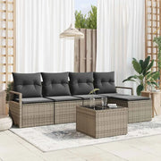Set di divani con cuscino 6 pcs Grigio polyrattan 3346349