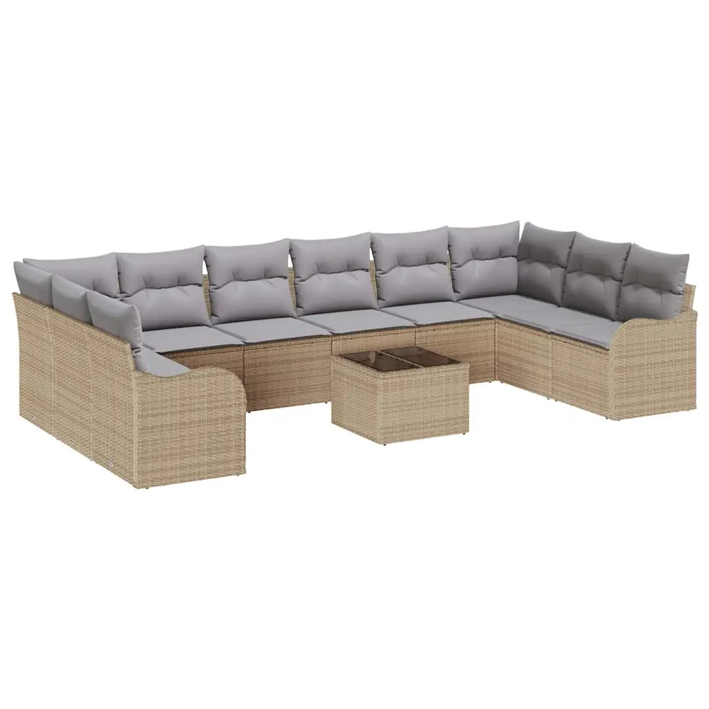 Set Divano da Giardino Beige 55 x 55 x 37 cm polyrattan 3345890