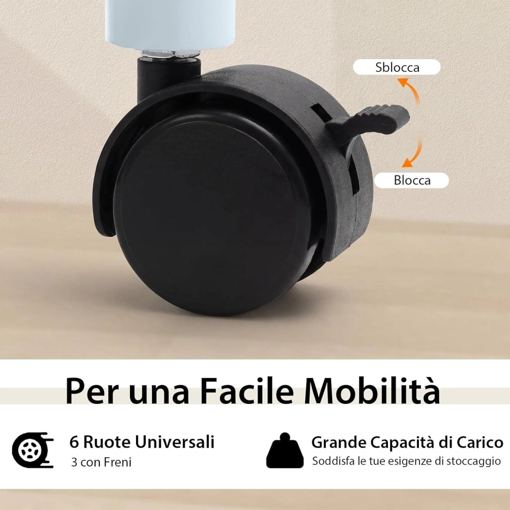 Scrivania Salvaspazio con 3 Cassetti e Ruote Bloccabili, Scrivania Porta PC Pieghevole con Struttura in Metallo per Studio e Ufficio, 105 x 50 x 75 cm, Portata 100 kg (Grigio)