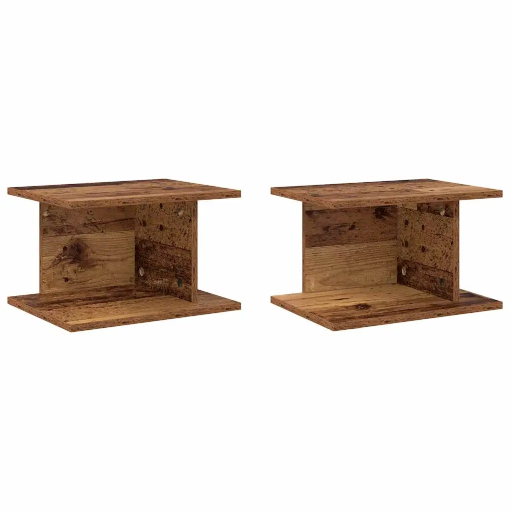Comodino 2 pcs Legno vecchio 40 x 30 x 25 cm Legno multistrato