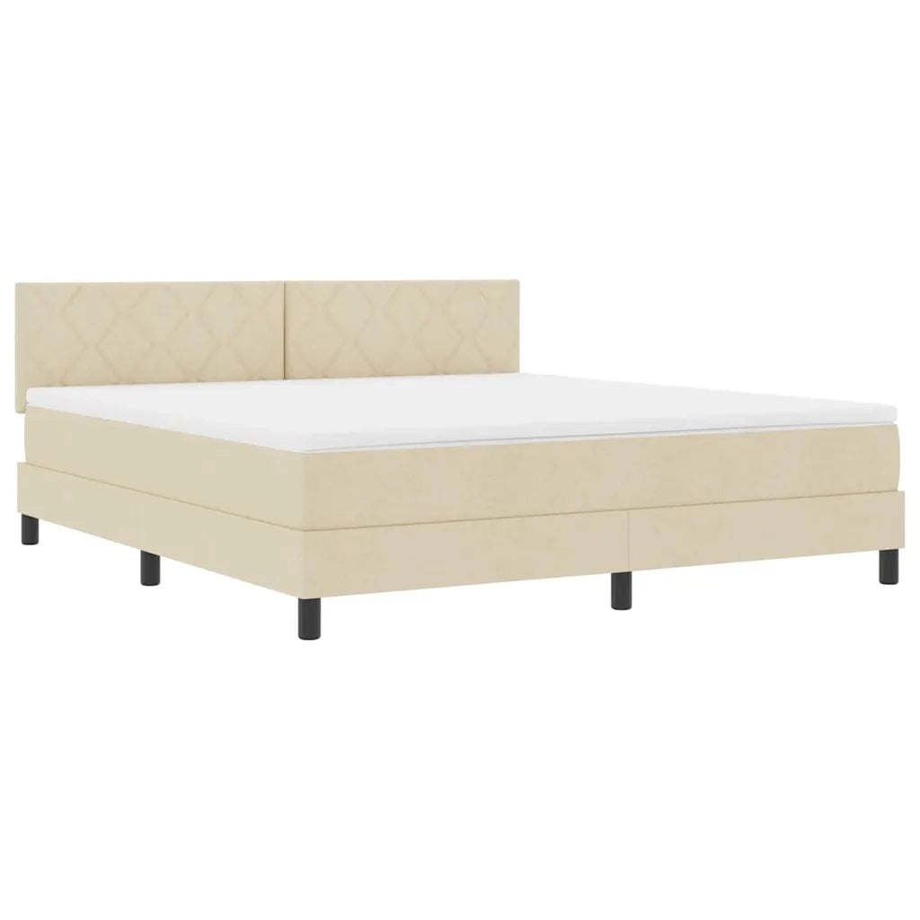 Letto a molle con cuscino Crema 180 x 200 cm Tessuto 3338788