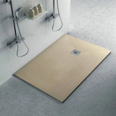 Piatto doccia filo pavimento Karen 70x110 in resina pietra tortora