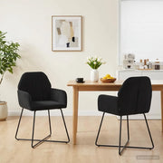 Sedie da pranzo 2 pcs Velluto (V) Nero 55 x 50 x 84 cm 42034371
