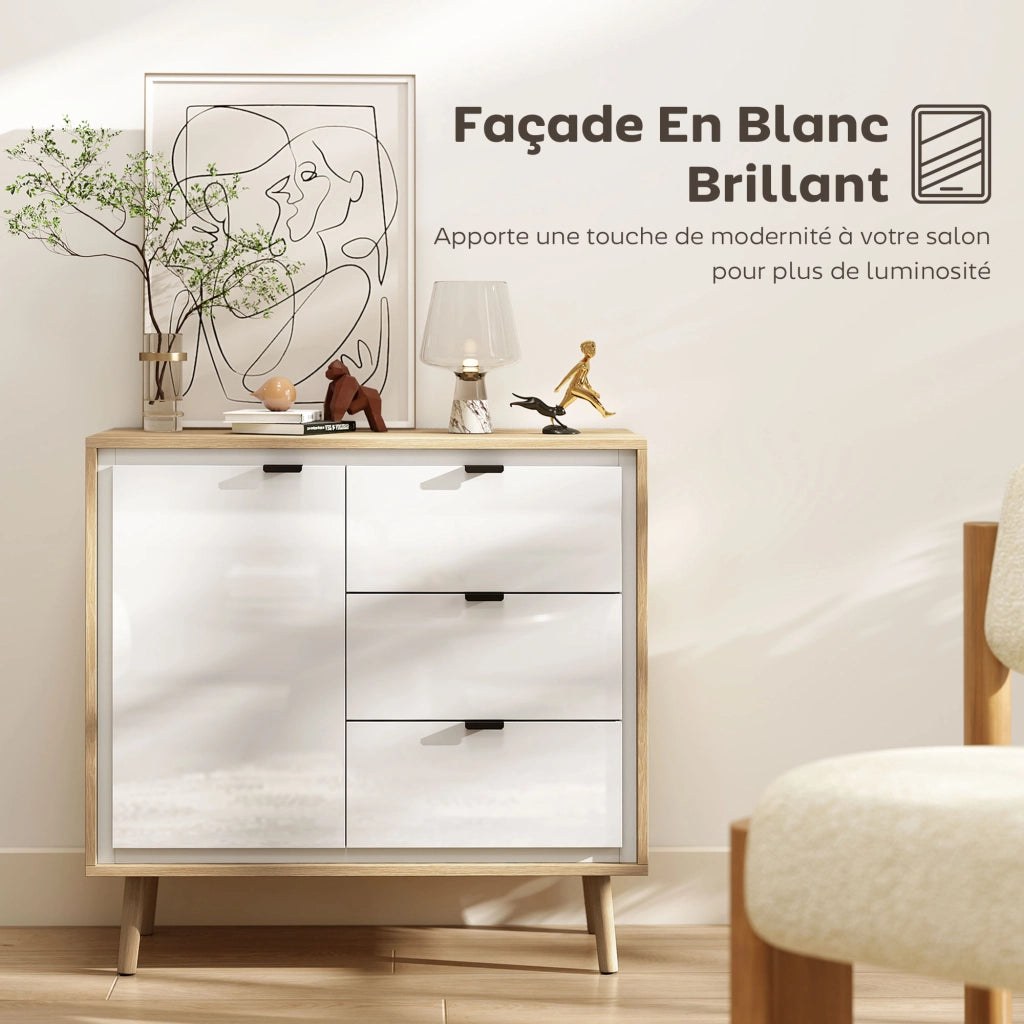 Armadio a 2 ante 3 cassetti ¨C zephmum ¨C bianco 80x35x77