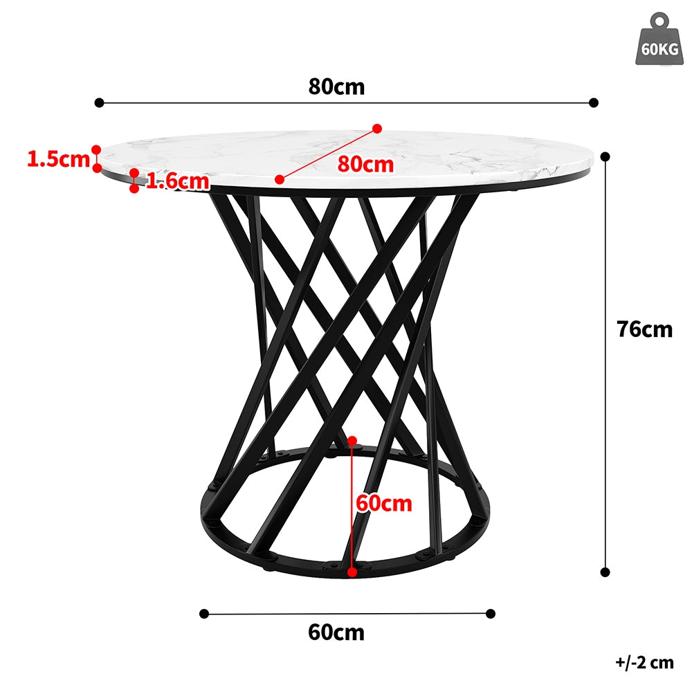 Set tavolo-Xylo-80cm rotondo 4 sedie velluto piedi neri