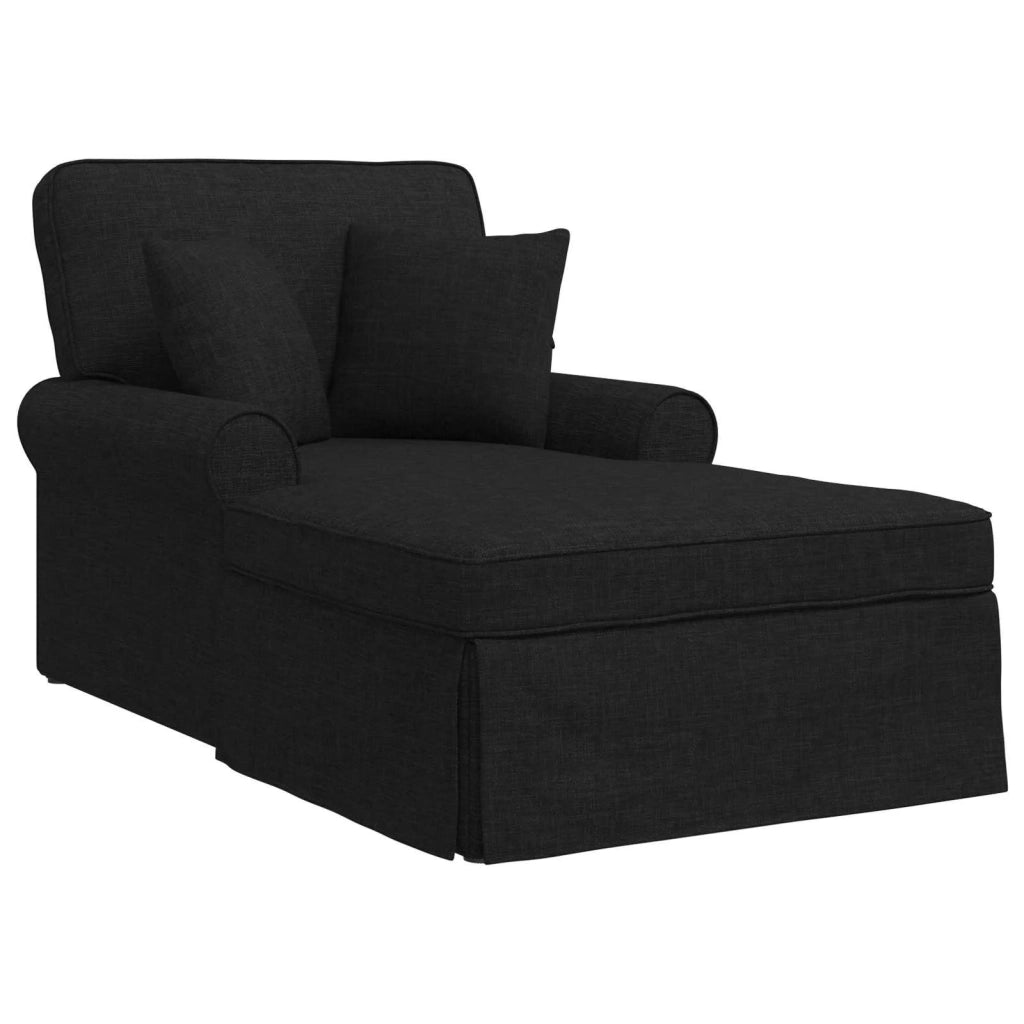 Chaise Longe con Gonna con cuscino 3 pz Nero Tessuto CFW9449497