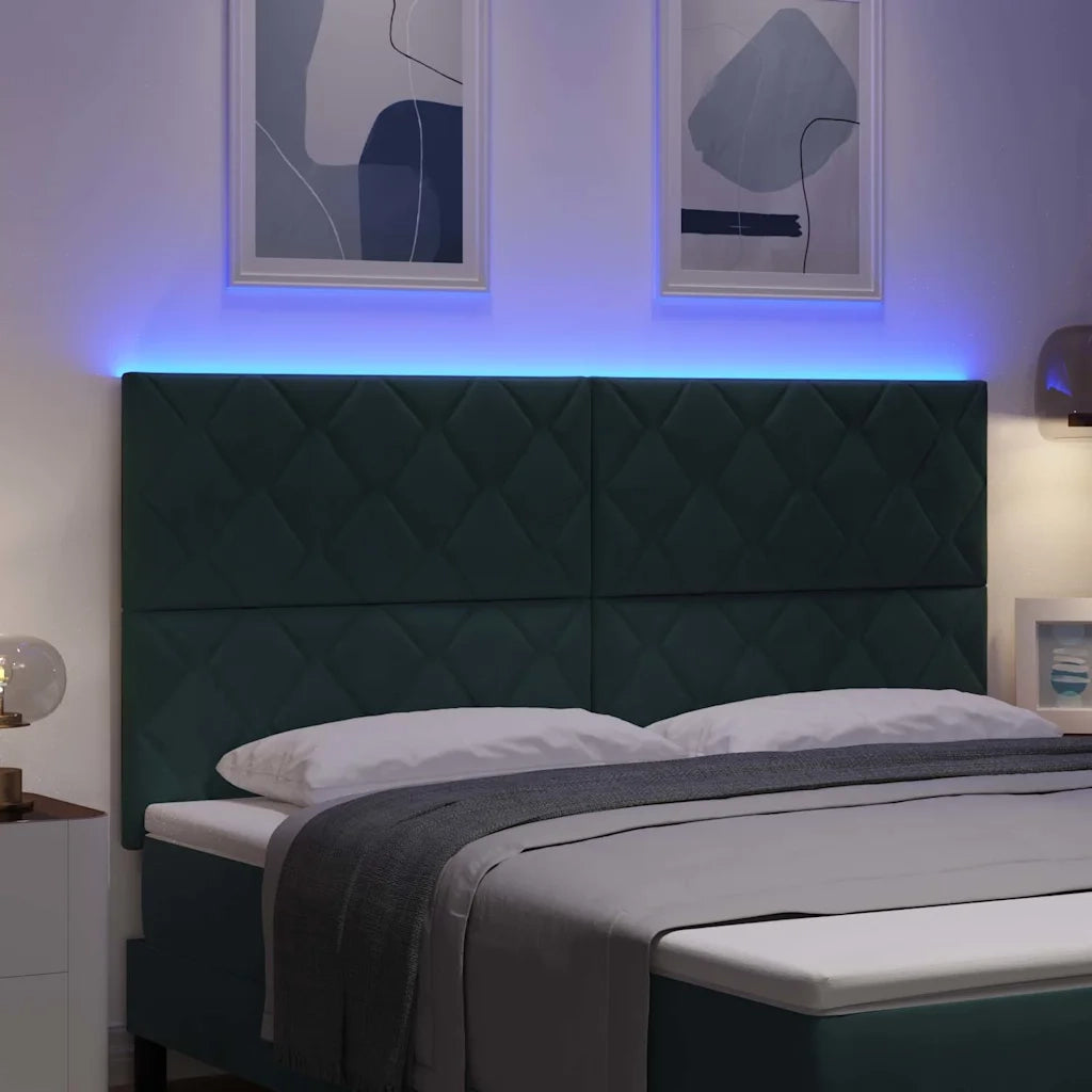 Testiera LED Verde Scuro 180 cm Velluto 3338550
