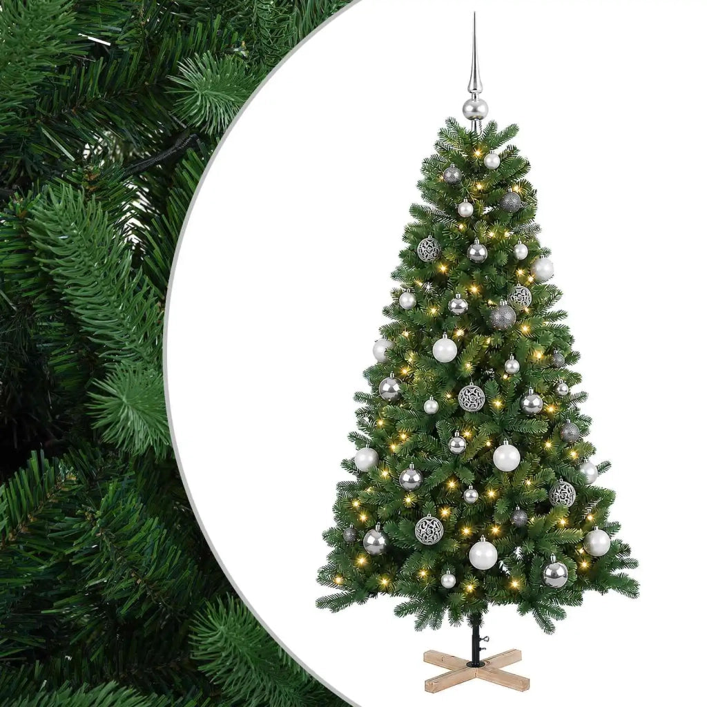 Albero di Natale artificiale con palline 120 cm 150 LED 3461400