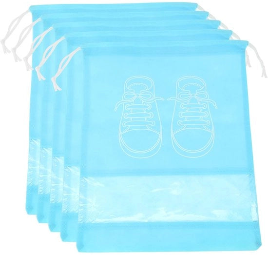 Set di Borse per Scarpe da 5 pezzi - Ademendente - Corda per Portare - 30 x 43 cm - Impermeabile - Finestra Translucida - Borsa per Scarpe