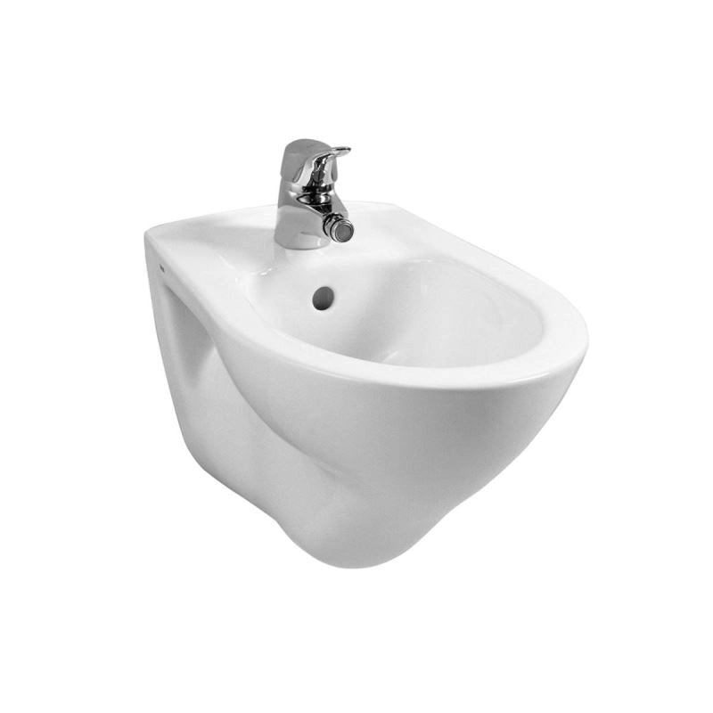 COPPIA SANITARI NORMUS IN CERAMICA BIANCA SOSPESA.