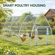 Rabbit Hutch, Silver, 300x105x120 Cm, Galvanized Steel
