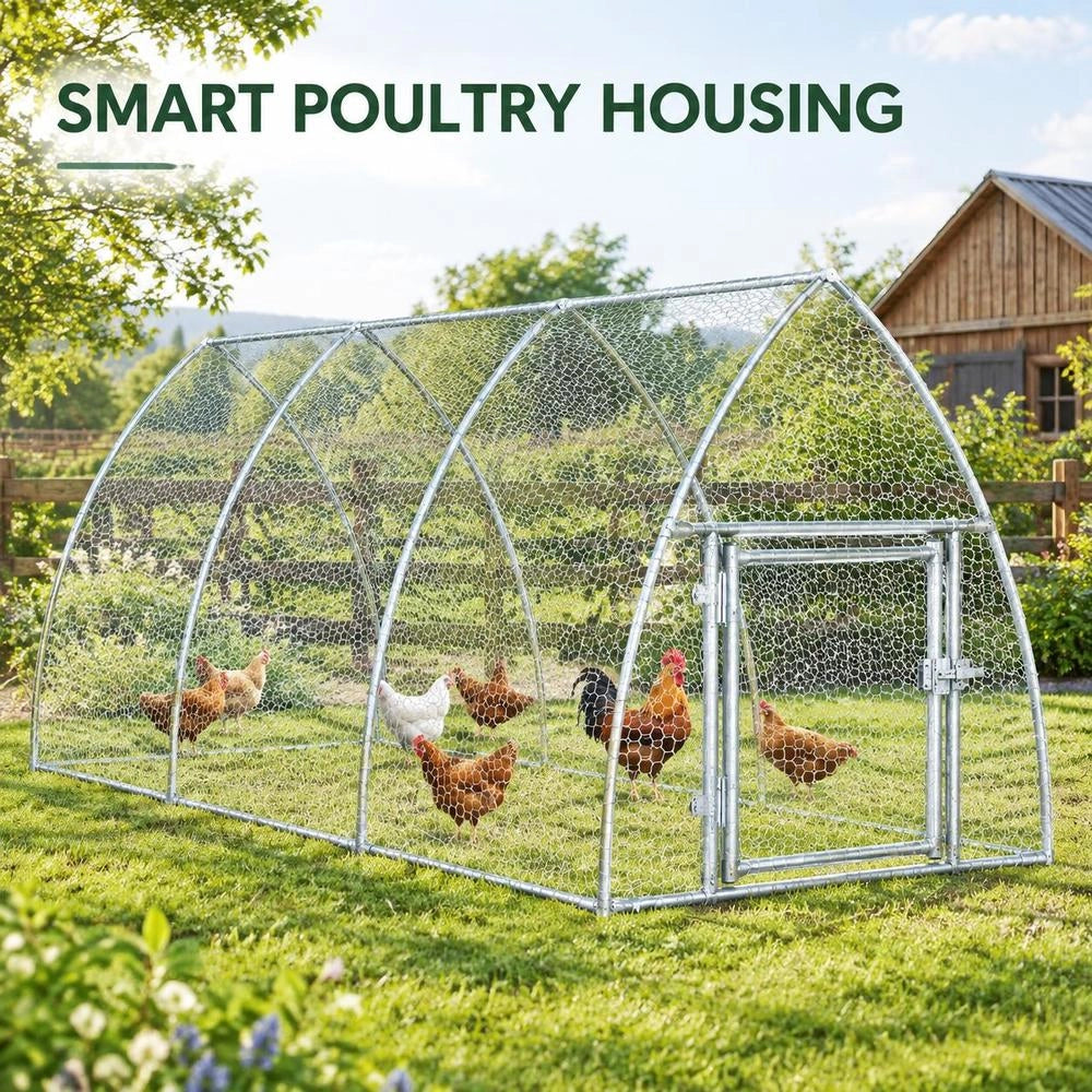 Rabbit Hutch, Silver, 300x105x120 Cm, Galvanized Steel