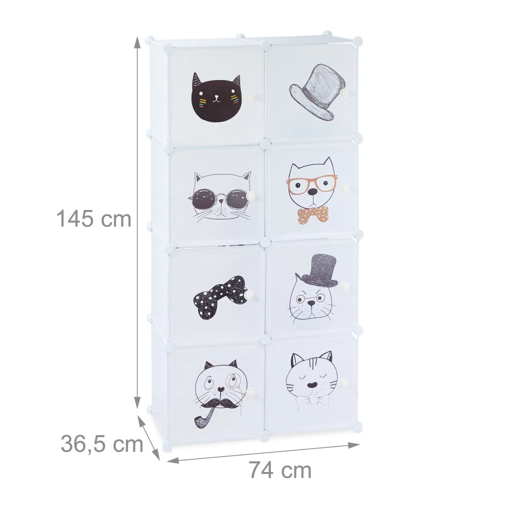 Scaffale componibile per bambini organizzato adatto 80 x 30 x 120 cm in materiale stabile bianco 13_0007263