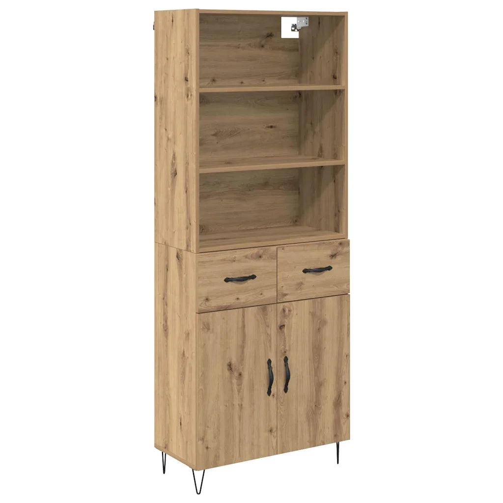Credenza 2 pcs Rovere artigianale Legno multistrato