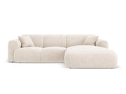 Cosmopolitan Design - Divano angolare destro "Nolio" 4 posti in ciniglia beige chiaro 