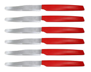 Set 6 Coltelli da Tavola Cucina Active Lama Seghettata Rossi Pedrini