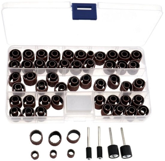 Set di abrasivi a carborundum di alta qualità - Adatto per legno/metallo/gomma - Set di 104 - Per raschiare/smereggiare - 12,5 mm di altezza - Set di cinghie abrasive