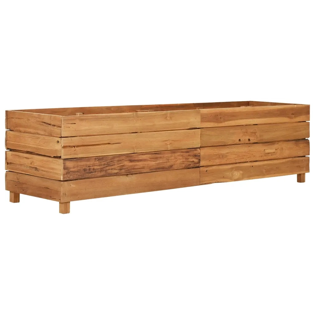 Letto Rialzato 150x40x38 cm Legno di Teak di Recupero e Acciaio