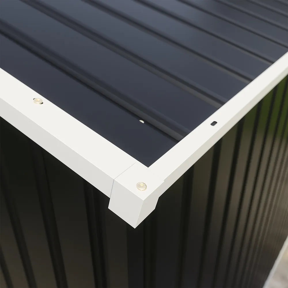 Casetta da giardino in acciaio zincato nero 2,56x2,56xh2,16m - 111kg - 6,55 metri quadri