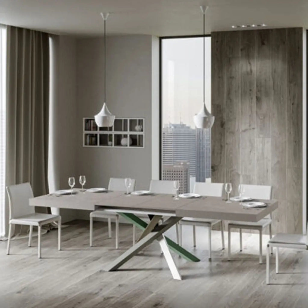 Tavolo allungabile 200/460x90 cm Volantis cashmere gambe multicolore 4/A